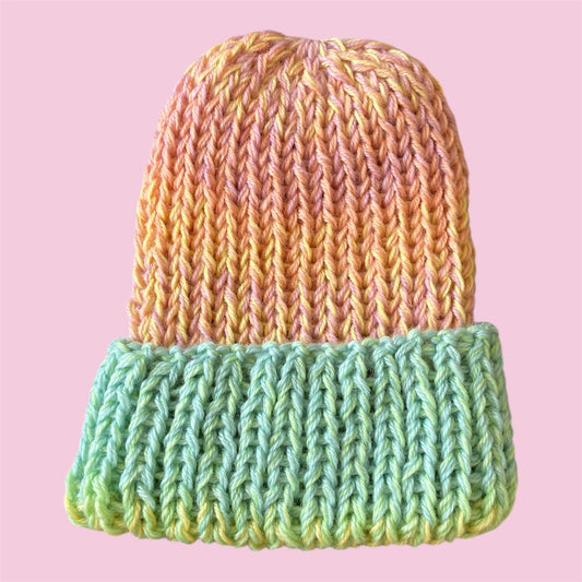 Bonnet multicolore pistache (Adulte)