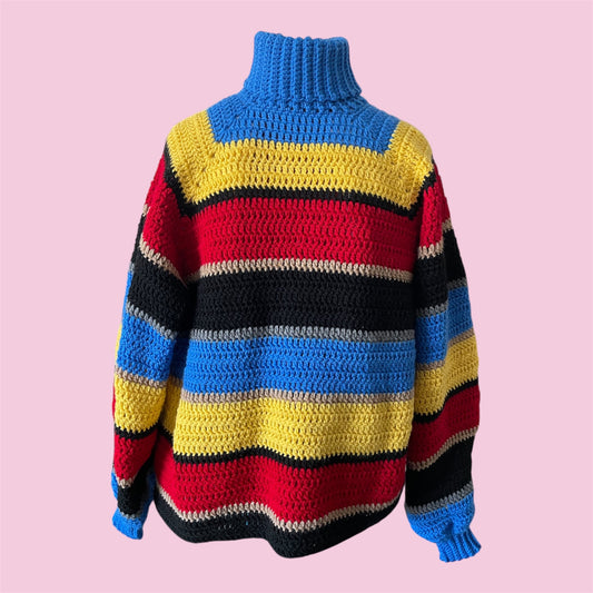 Pull oversize à rayures (Taille 2XL)